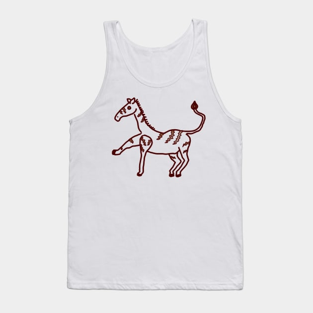 Sepia Zebra Doodle Tank Top by LochNestFarm